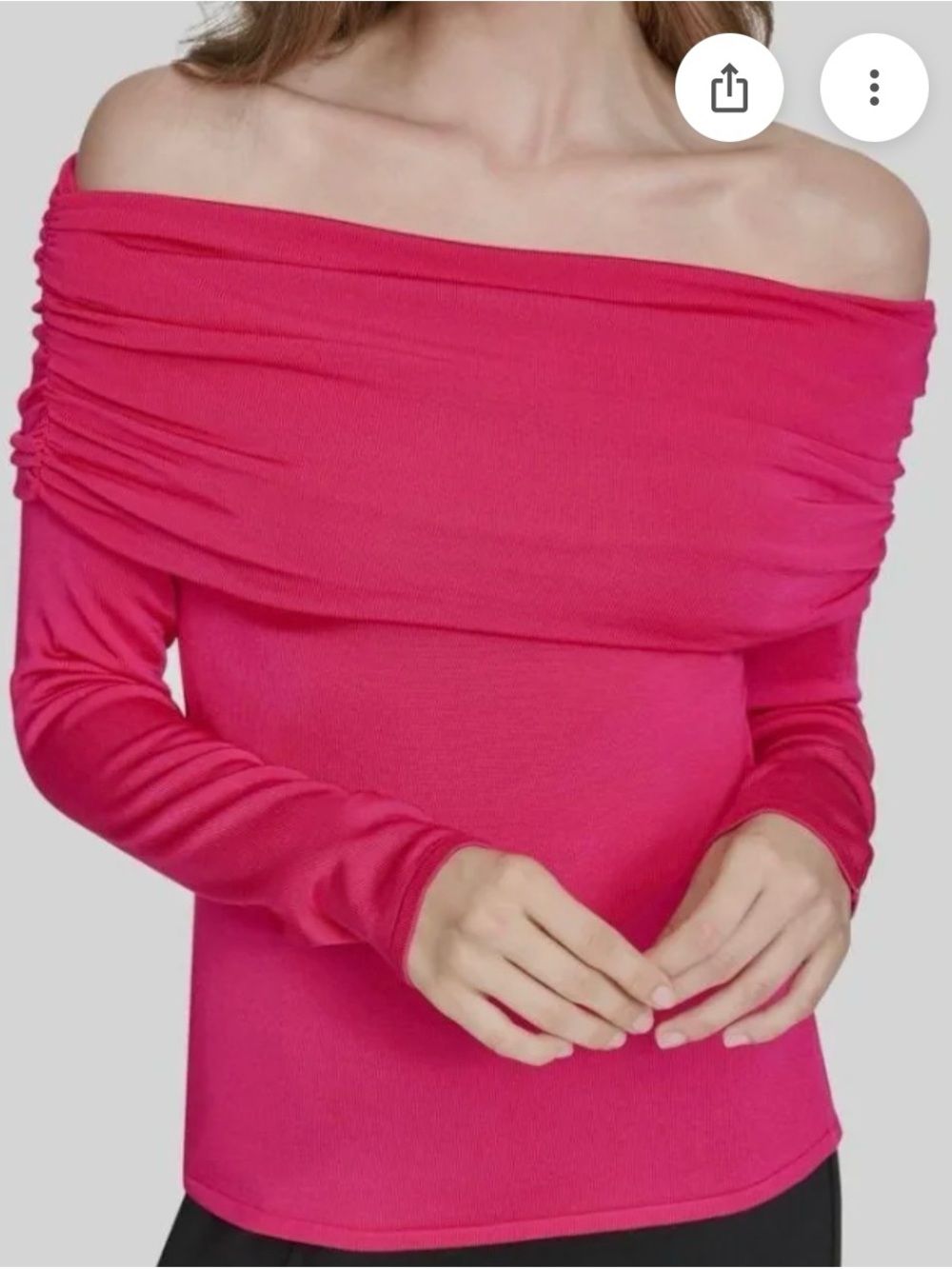 Halston Heritage Off-Shoulder Ruched Top - Fuchsia